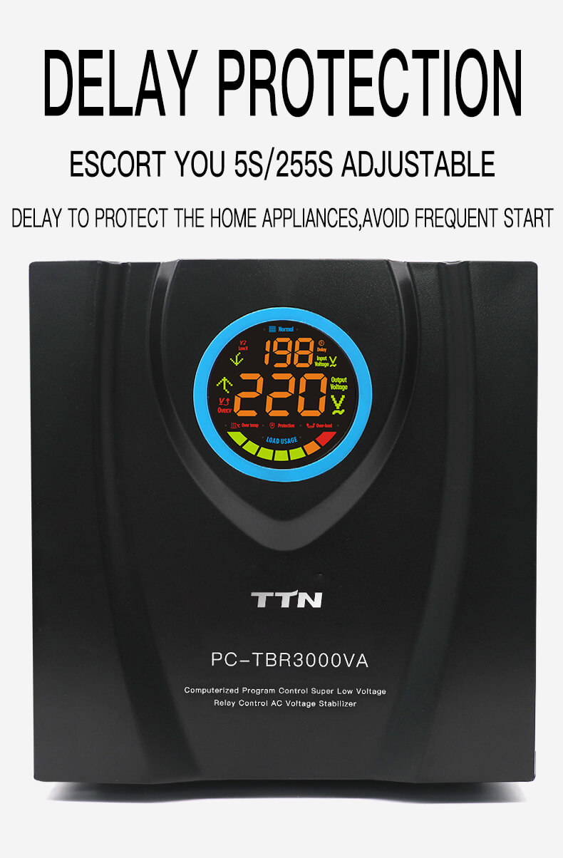 PC-TXR500VA-15000VA 90V 10KVA Stabilisateur de tension de commande de relais domestique