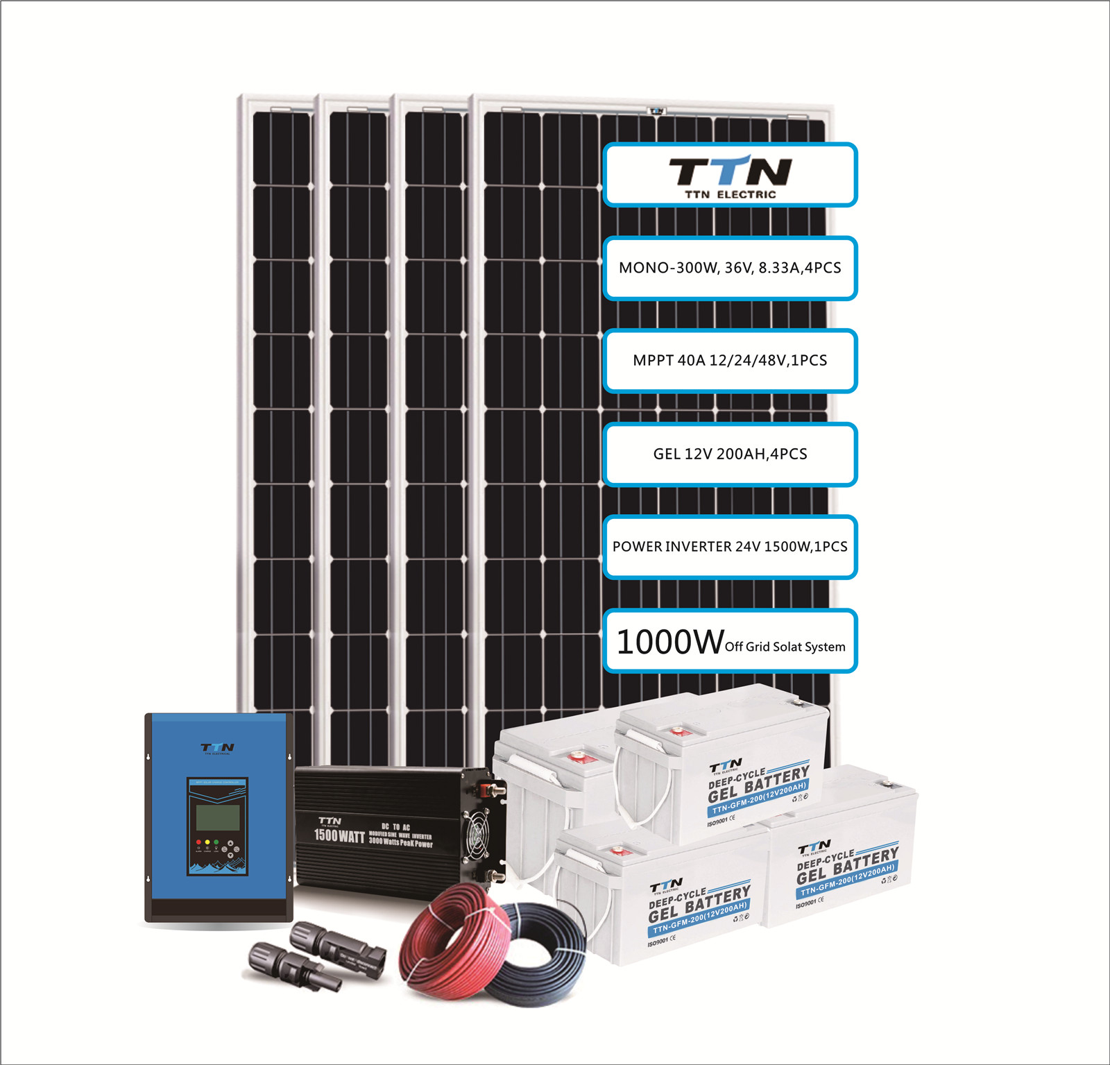 1000W / 5280WH solaires Kits électriques